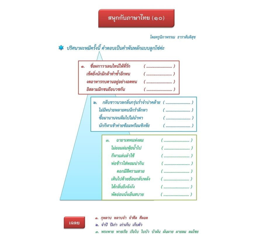 สนุกกับภาษาไทย (๑๐) ผะหมี