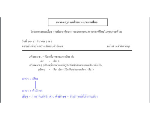 ความสัมพันธ์ระหว่างเสียงกับตัวอักษร