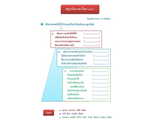 สนุกกับภาษาไทย (๑๐) ผะหมี
